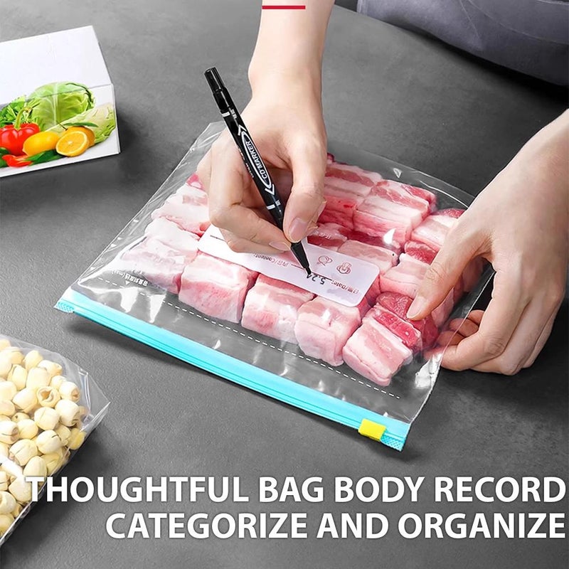 Reusable Food Storage Bags, Household Plastic Sealer Bags for Refrigerator Storage, Leakproof Sub Packaging Bag for Home, Office, Travel & Craft Supplies - Image 3